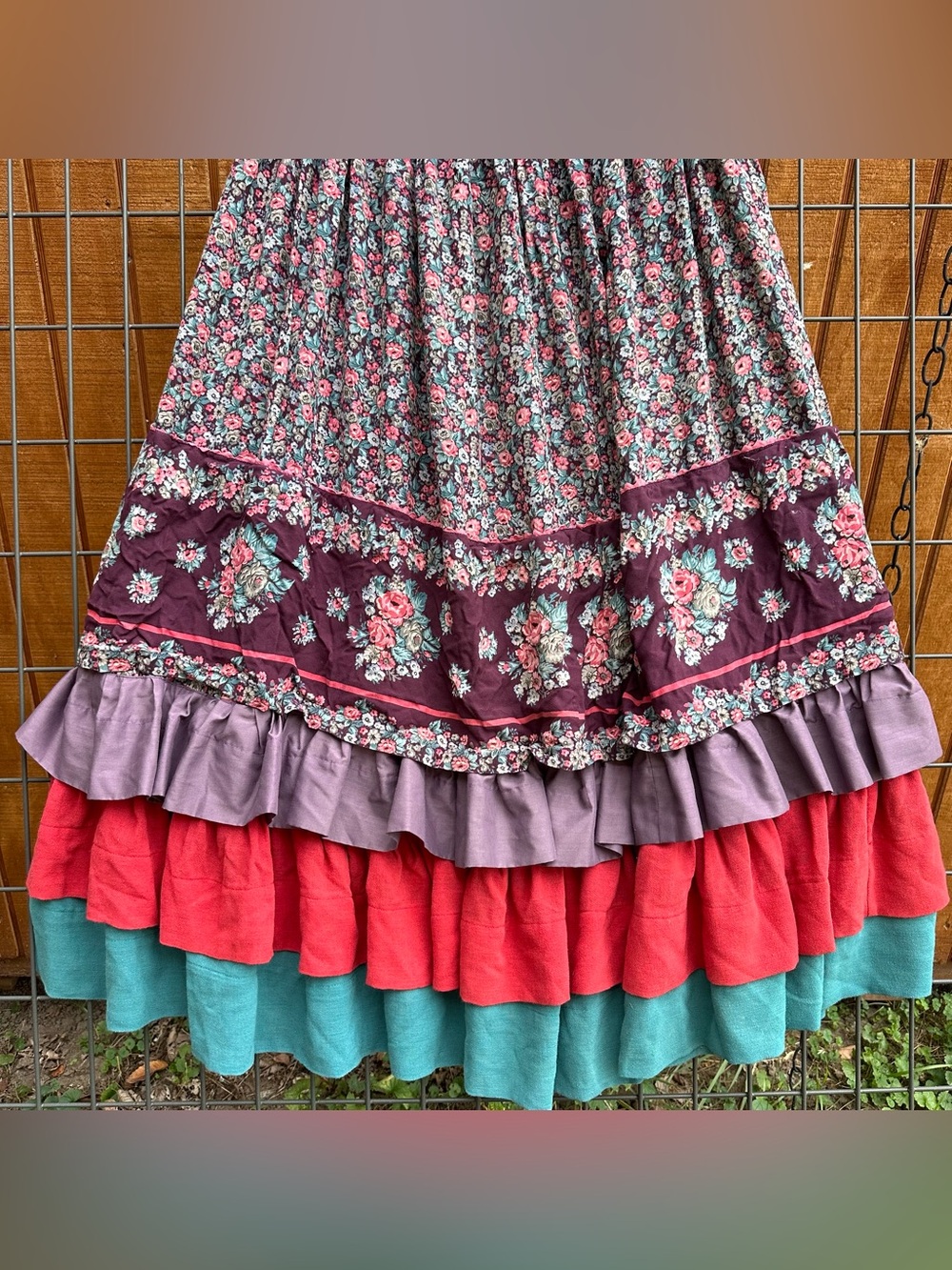Vintage skirt western ruffles maxi women’s 32” - Picture 2 of 4